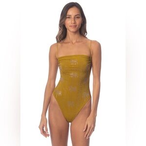 Maaji Olive Palmetto Brittany Classic One Piece, Size Small, $178